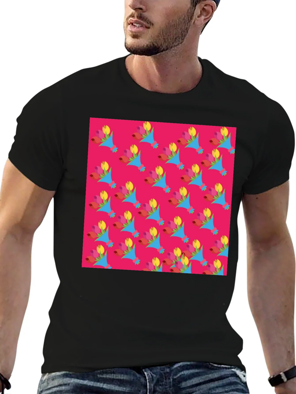 Floral Pattern Crew Neck T-Shirt product image 6