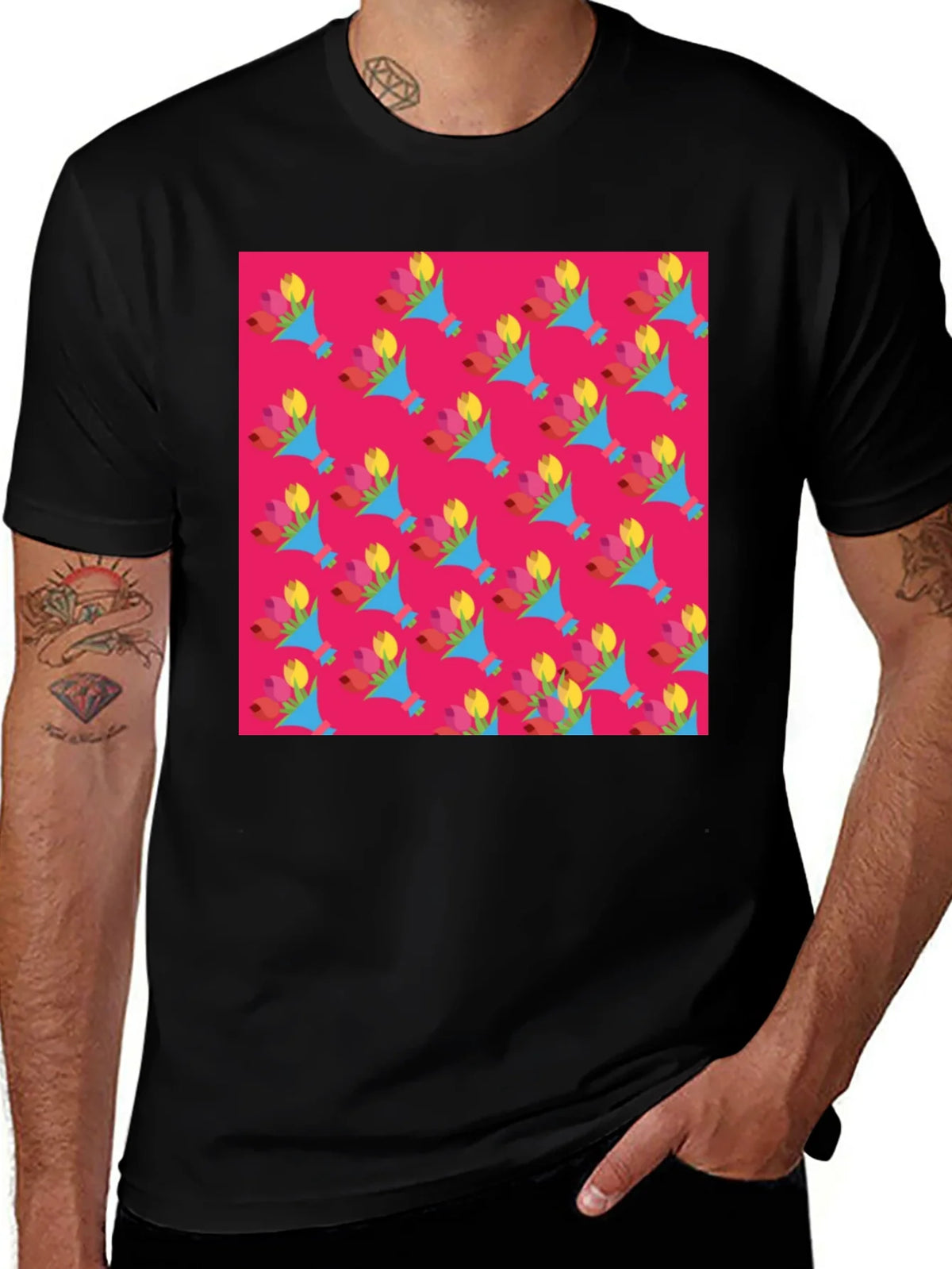 Floral Pattern Crew Neck T-Shirt product image 1