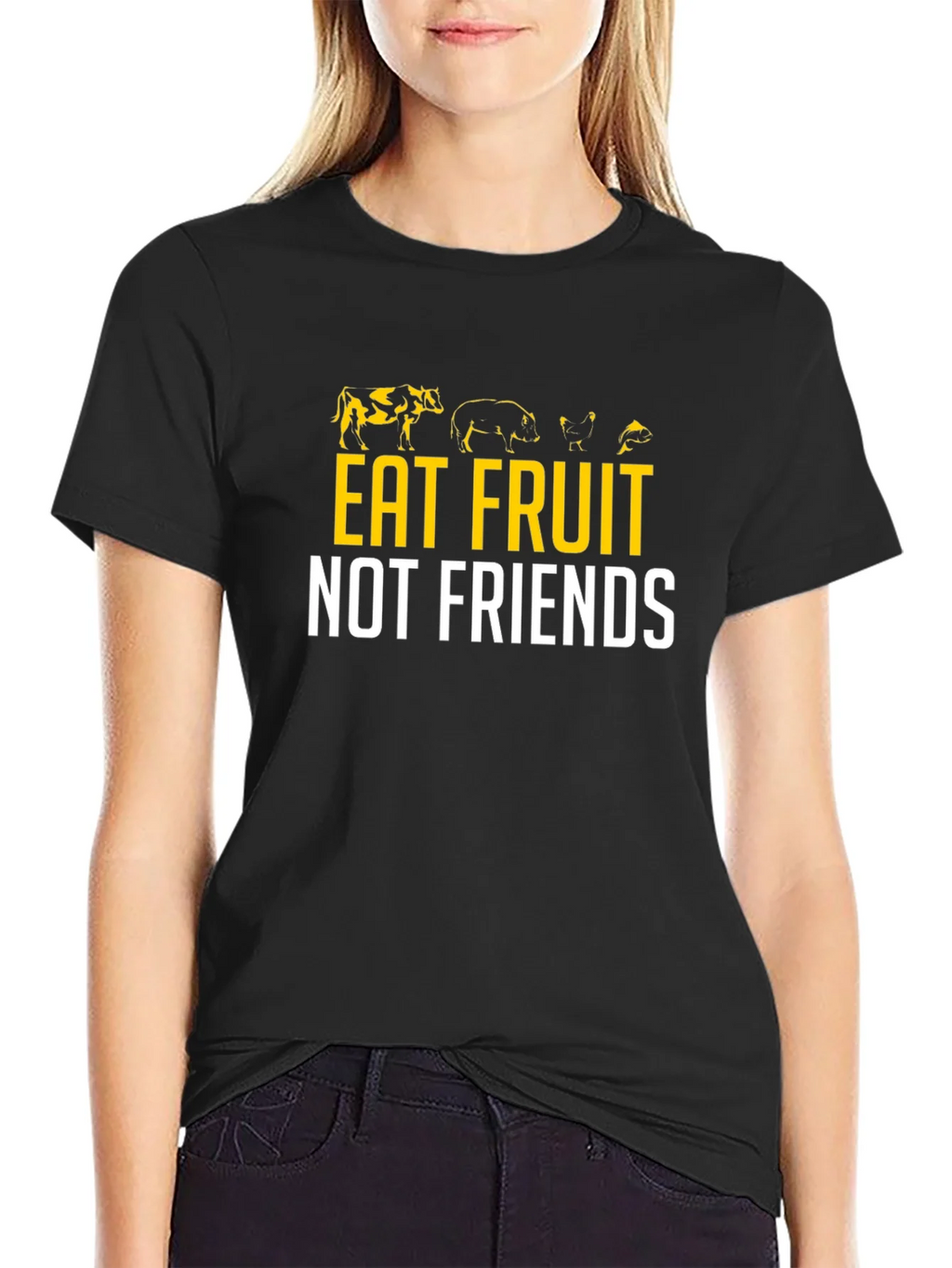Eat Fruit Not Friends Vegan Graphic Tee product image 1