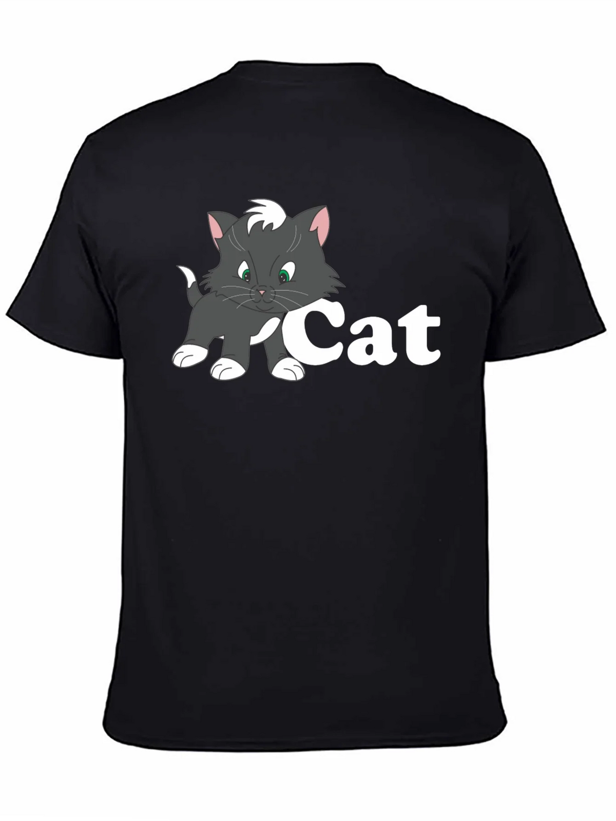 Cat Cartoon Black T-Shirt product image 4