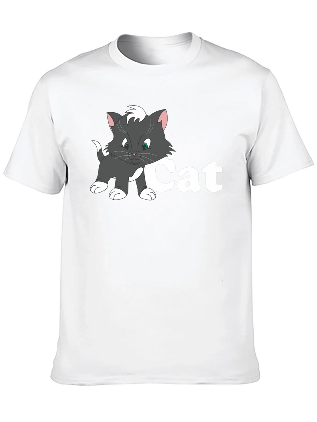 Cat Cartoon Black T-Shirt product image 9