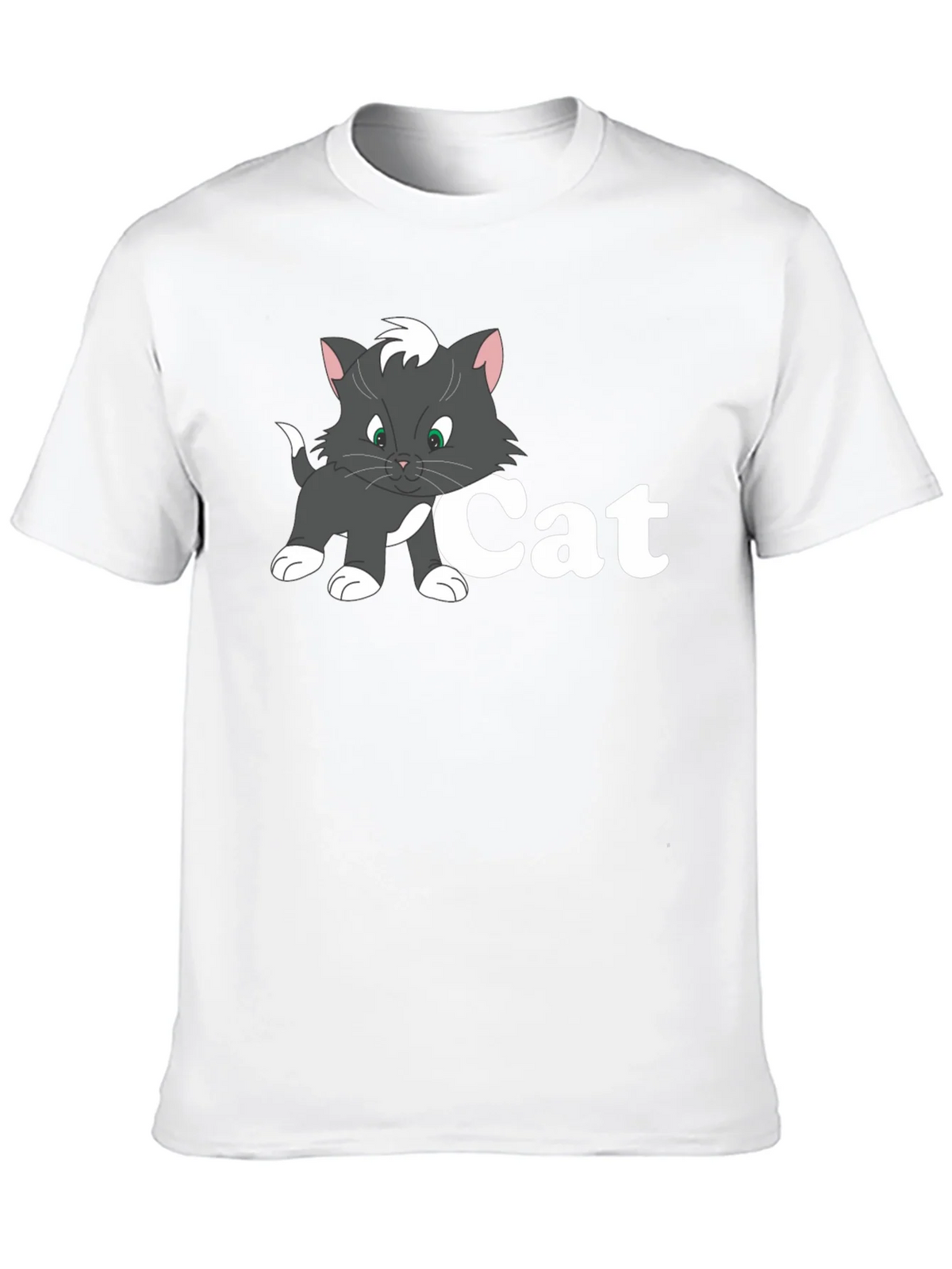 Cat Cartoon Black T-Shirt product image 9