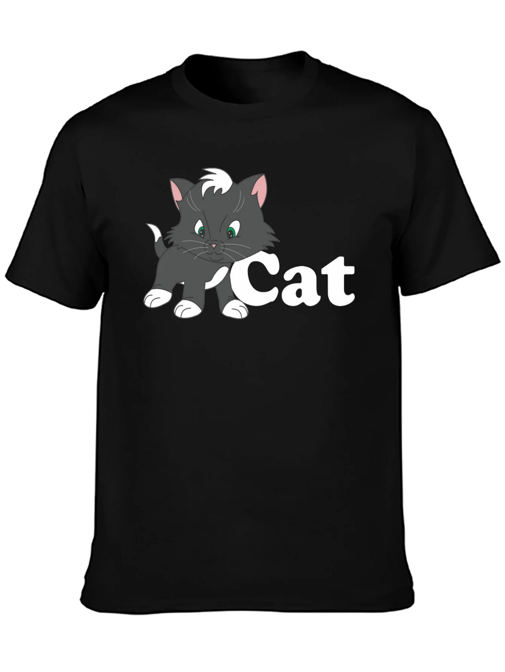 Cat Cartoon Black T-Shirt product image 3