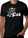 Cat Cartoon Black T-Shirt product image 1