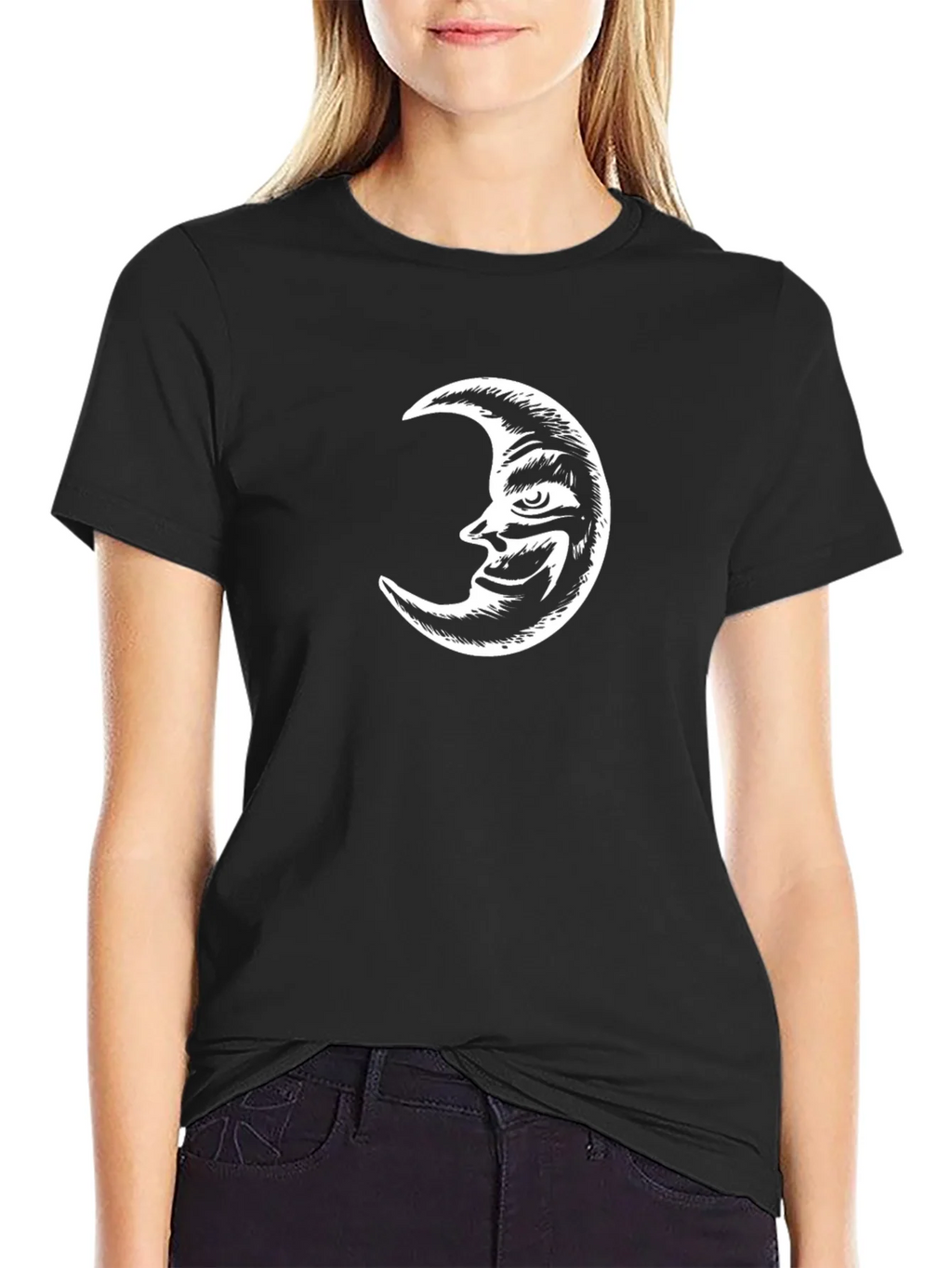 Crescent Moon Graphic Tee - Classic Black T-Shirt product image 2