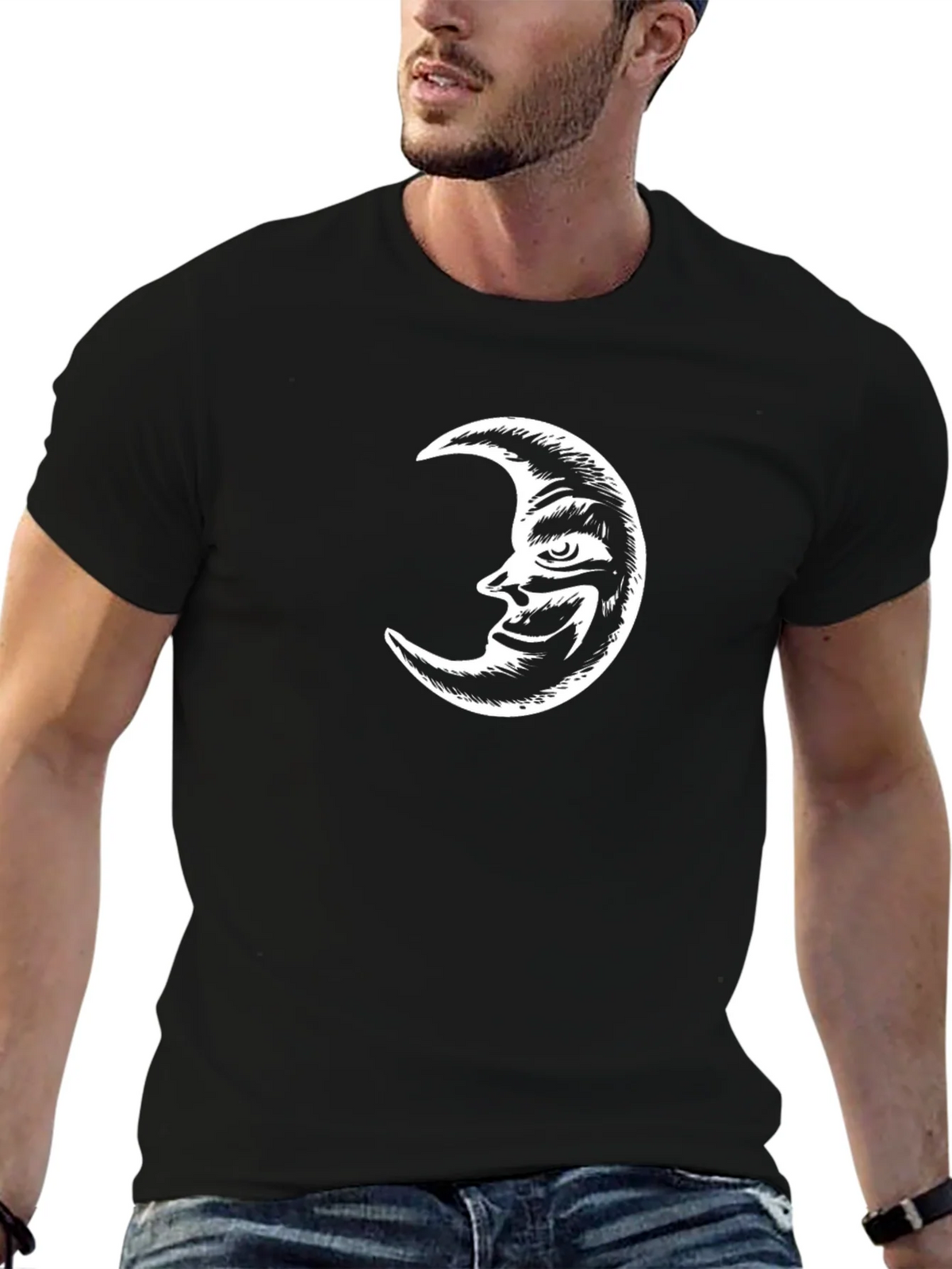 Crescent Moon Graphic Tee - Classic Black T-Shirt product image 6