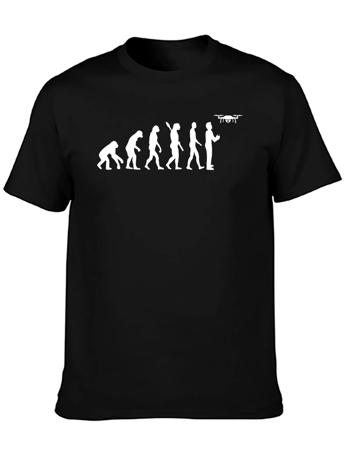 Evolution of Drone Pilot T-Shirt - Black Cotton Tee product image 1