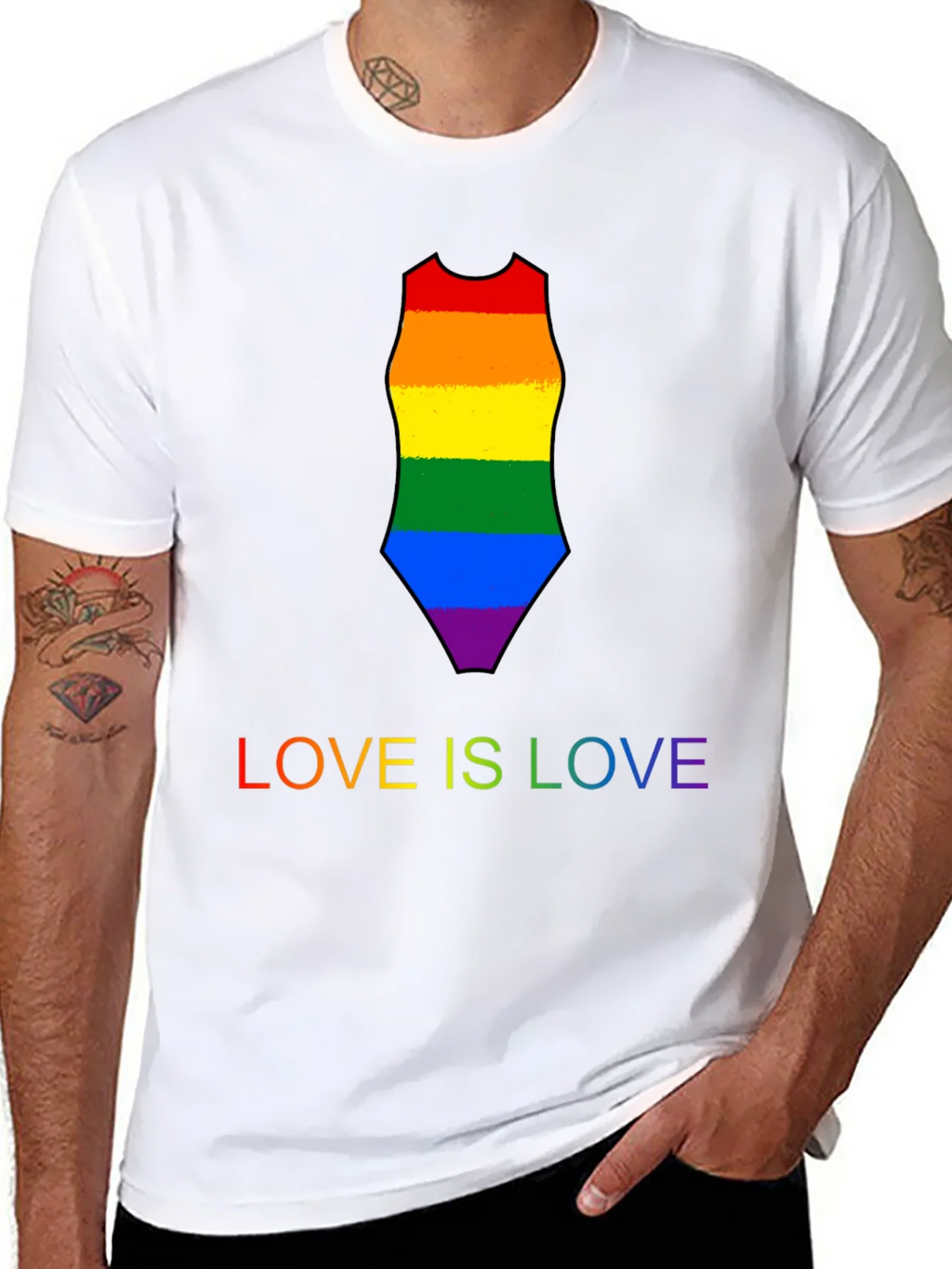 Love is Rainbow Swimsuit Tee product image 7