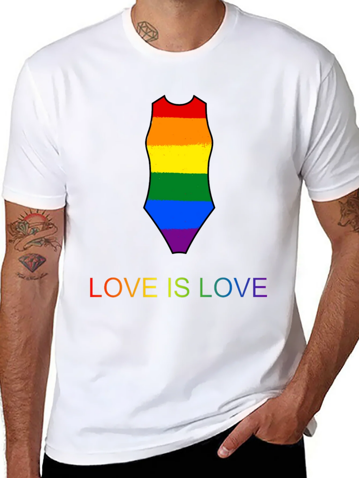 Love is Rainbow Swimsuit Tee product image 7