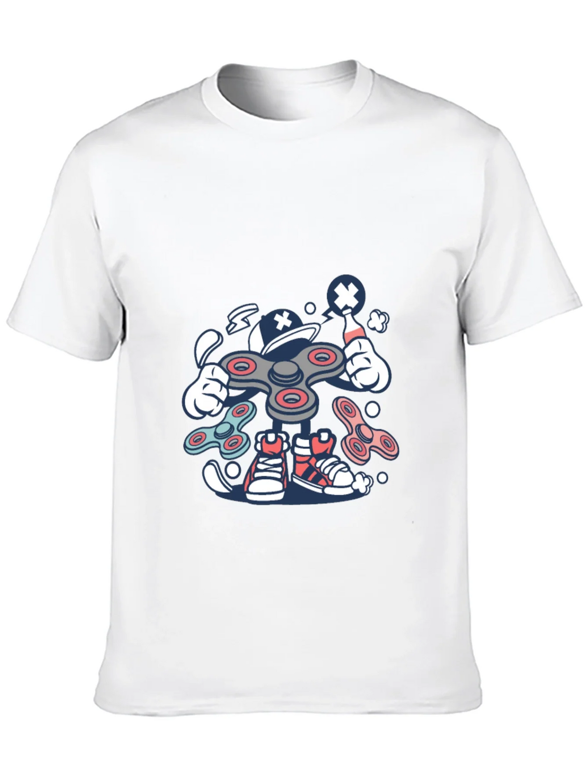 Fidget Spinner Cartoon Graphic Black T-Shirt product image 9