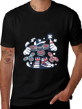 Fidget Spinner Cartoon Graphic Black T-Shirt product image 1