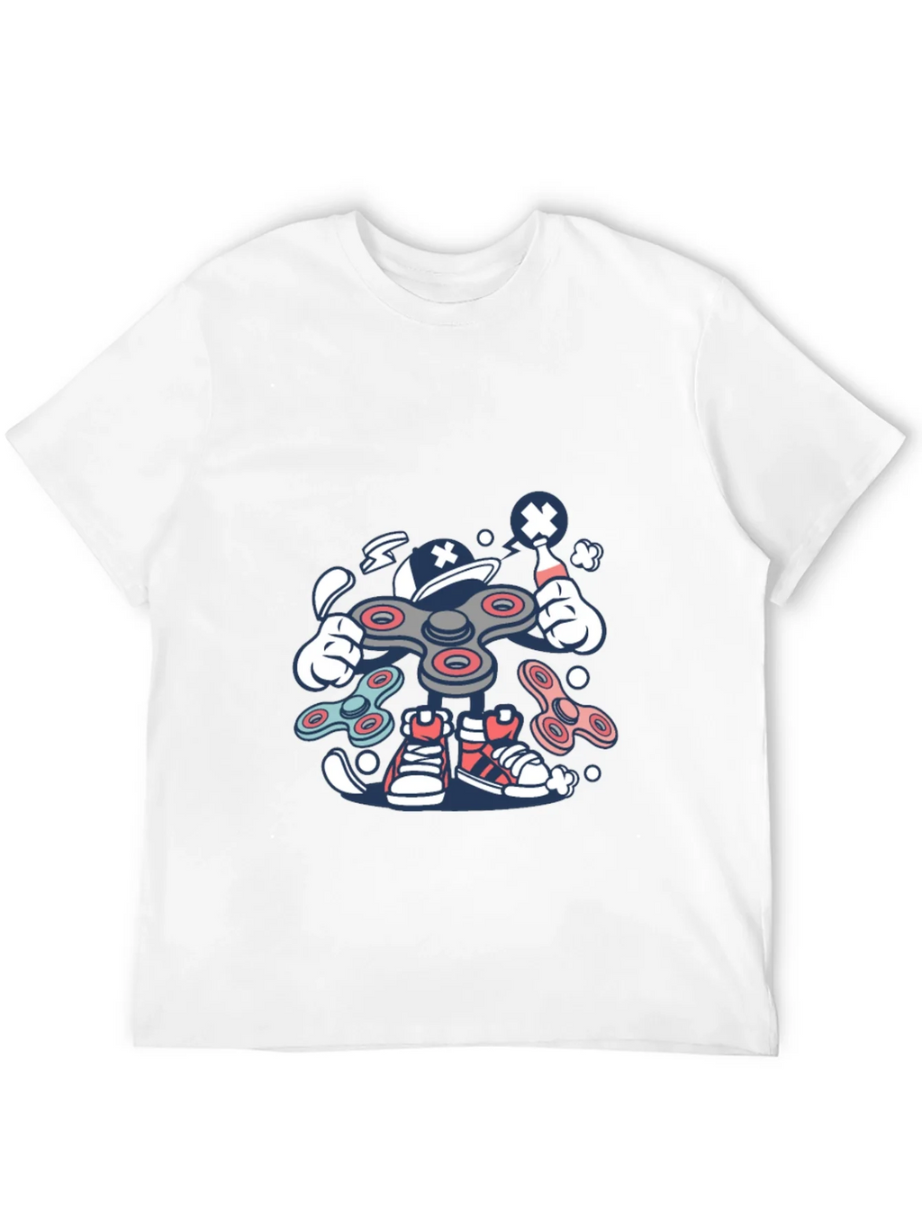Fidget Spinner Cartoon Graphic Black T-Shirt product image 11