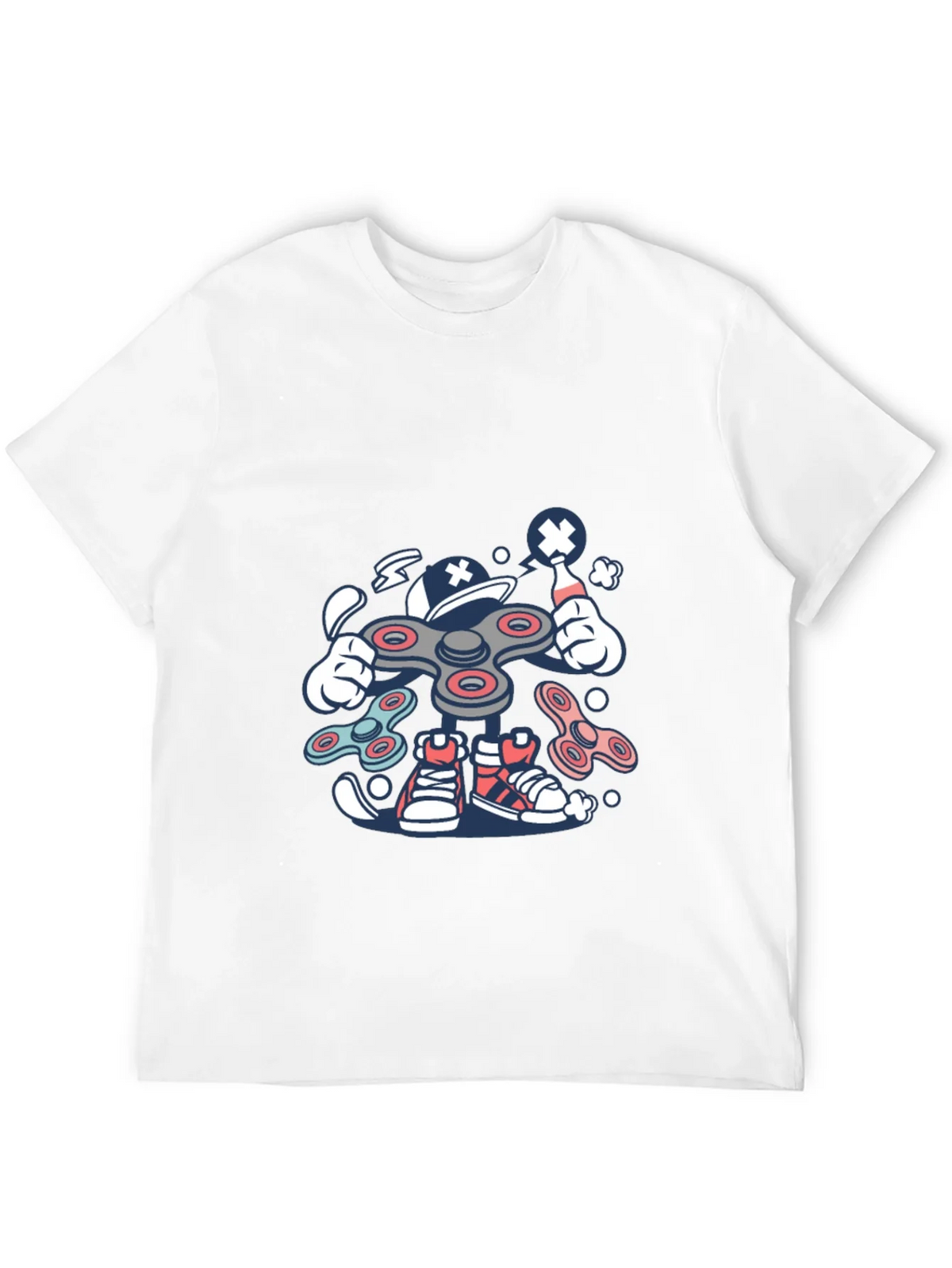 Fidget Spinner Cartoon Graphic Black T-Shirt product image 11