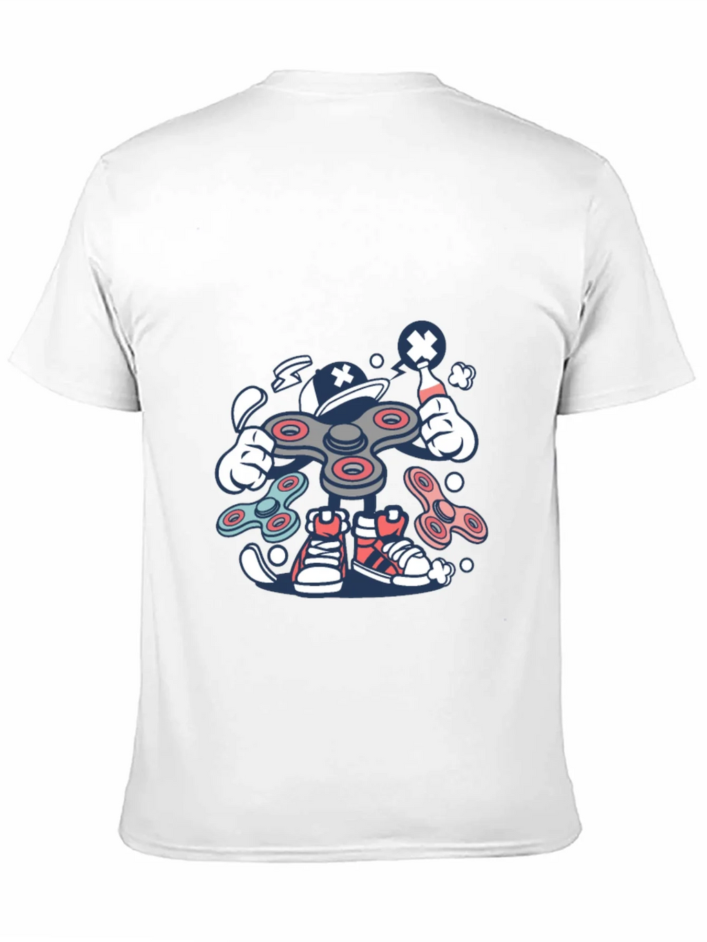 Fidget Spinner Cartoon Graphic Black T-Shirt product image 10