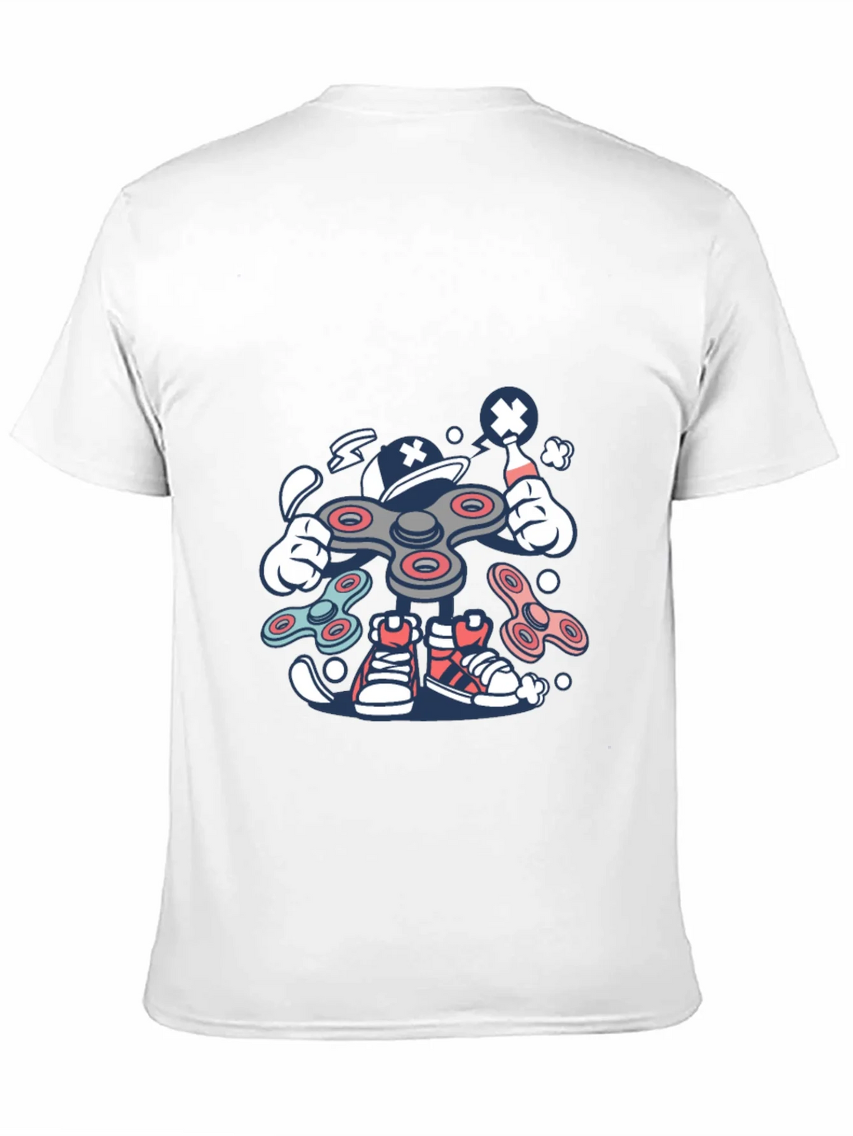 Fidget Spinner Cartoon Graphic Black T-Shirt product image 10