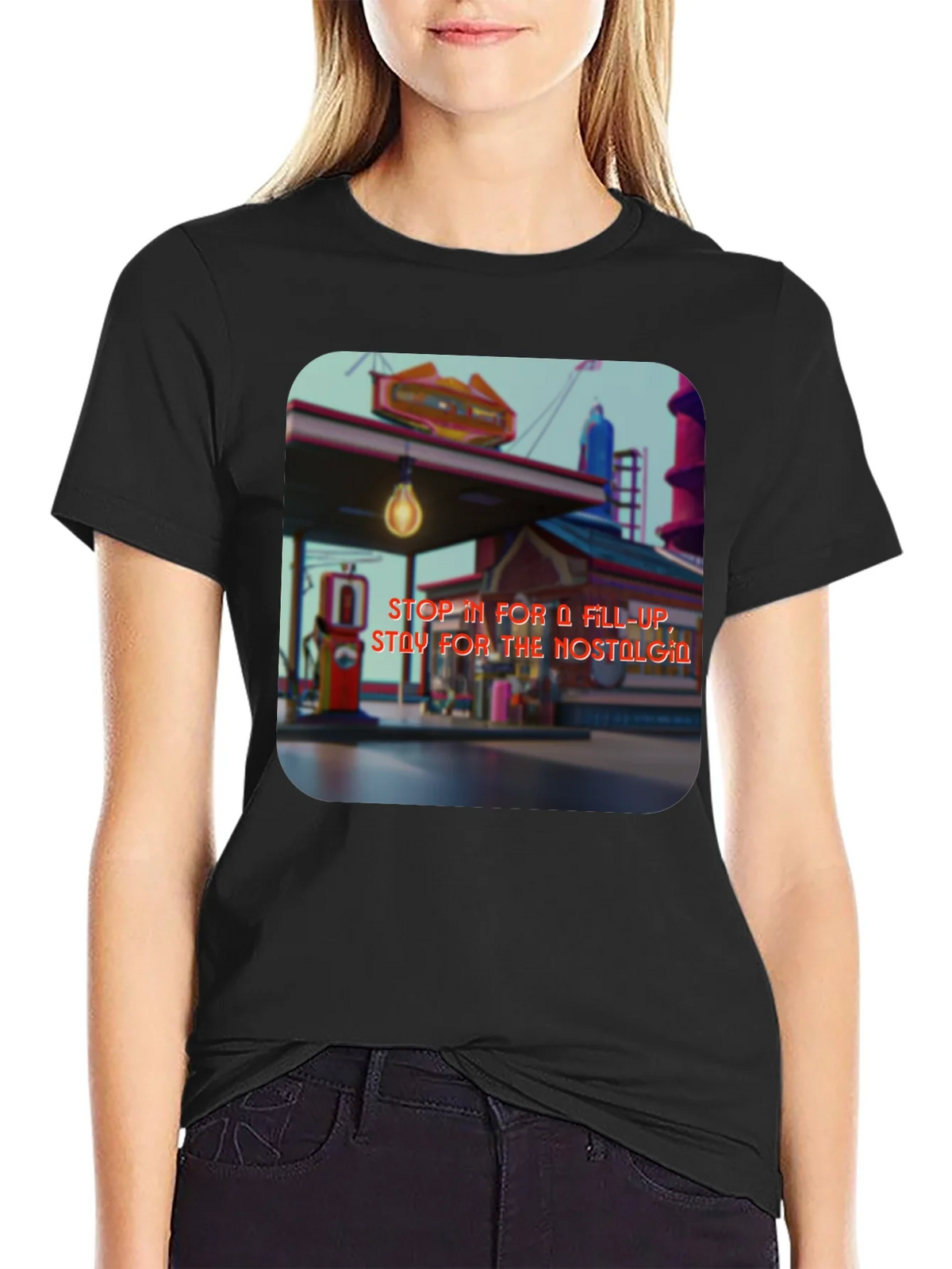 Retro Gas Station T-Shirt - Nostalgic Design product image 2
