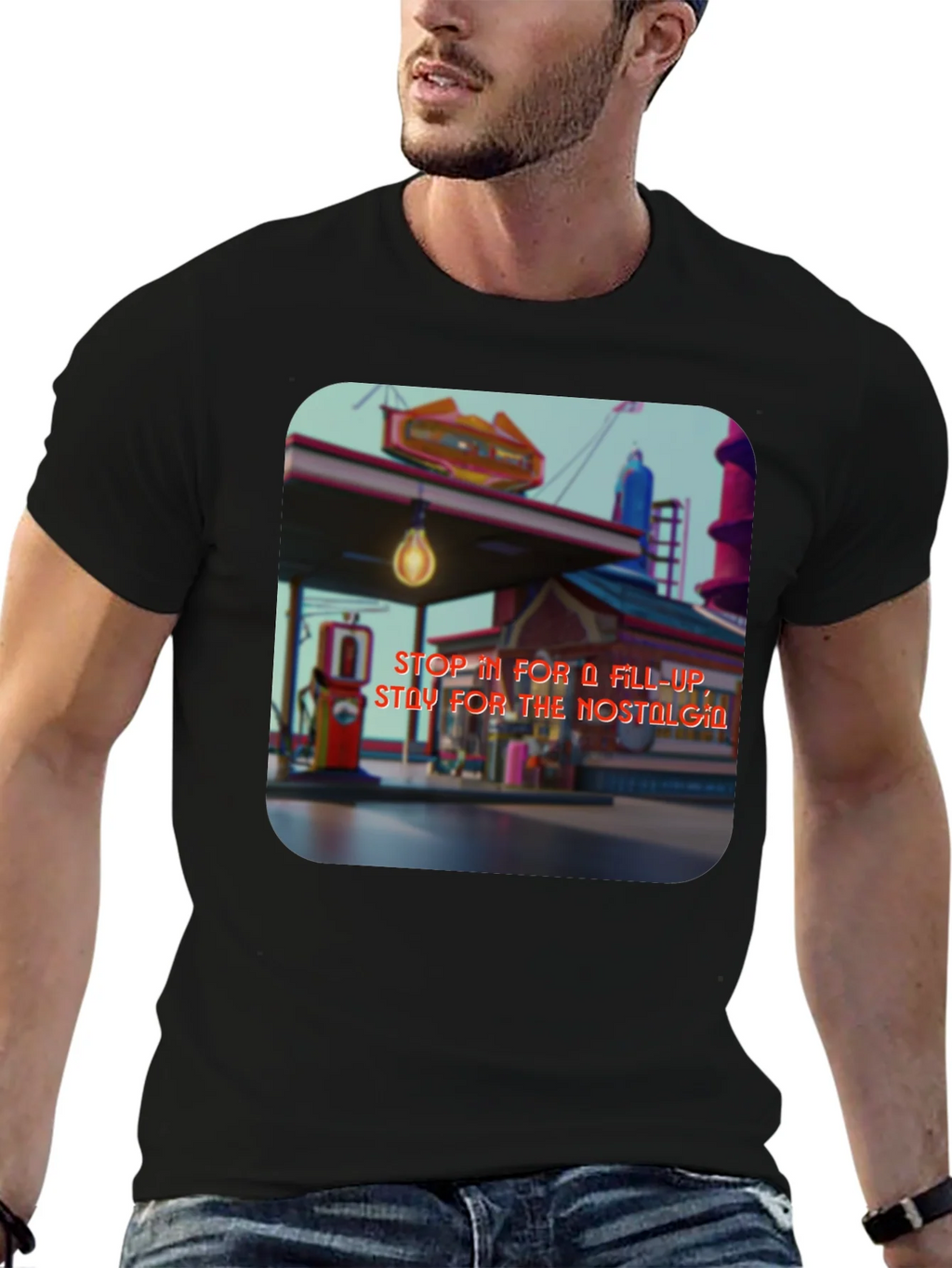Retro Gas Station T-Shirt - Nostalgic Design product image 6