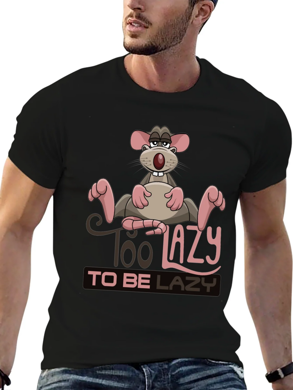 Funny Too Lazy Rat Graphic T-Shirt product image 6