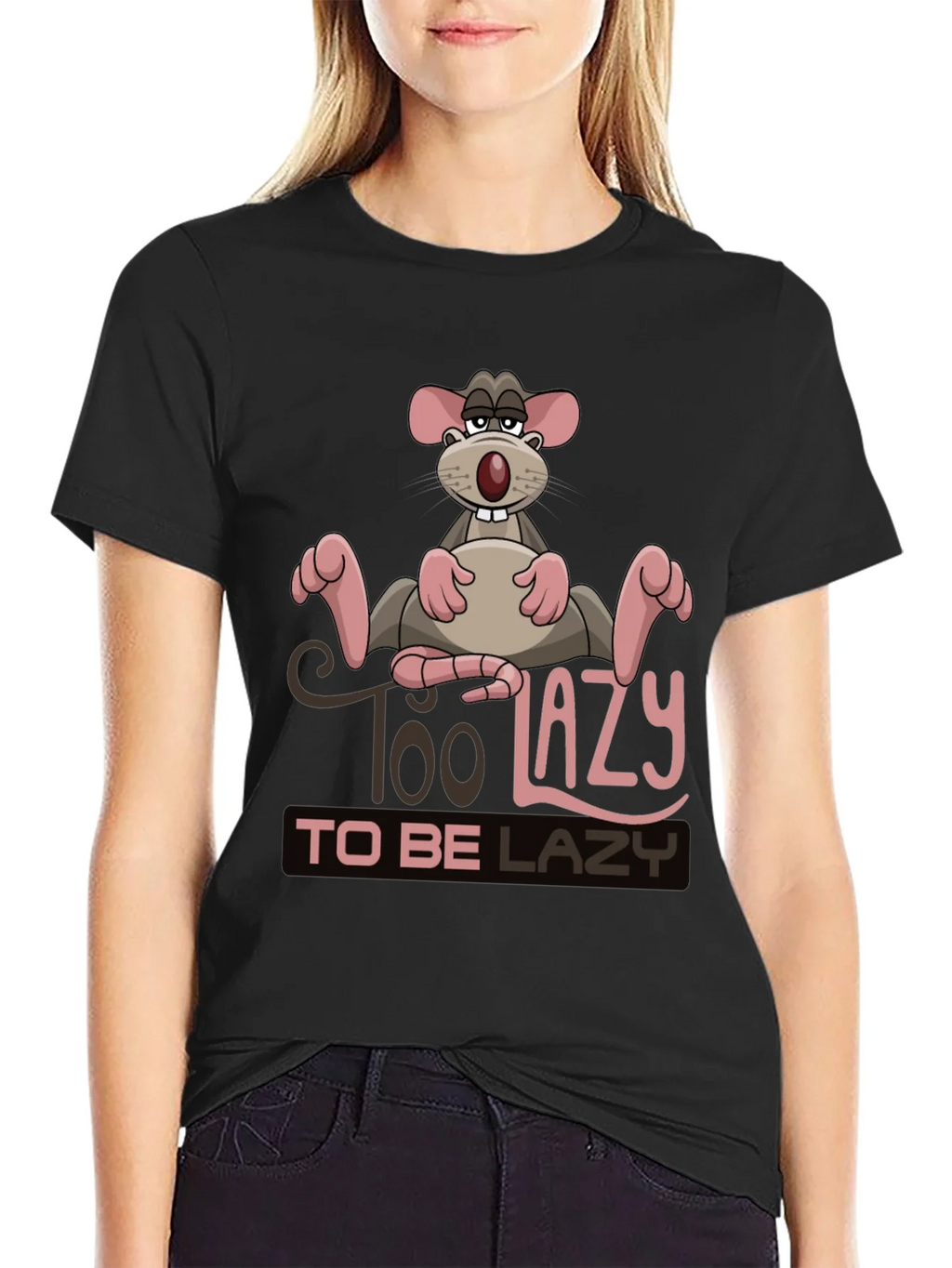 Funny Too Lazy Rat Graphic T-Shirt product image 2