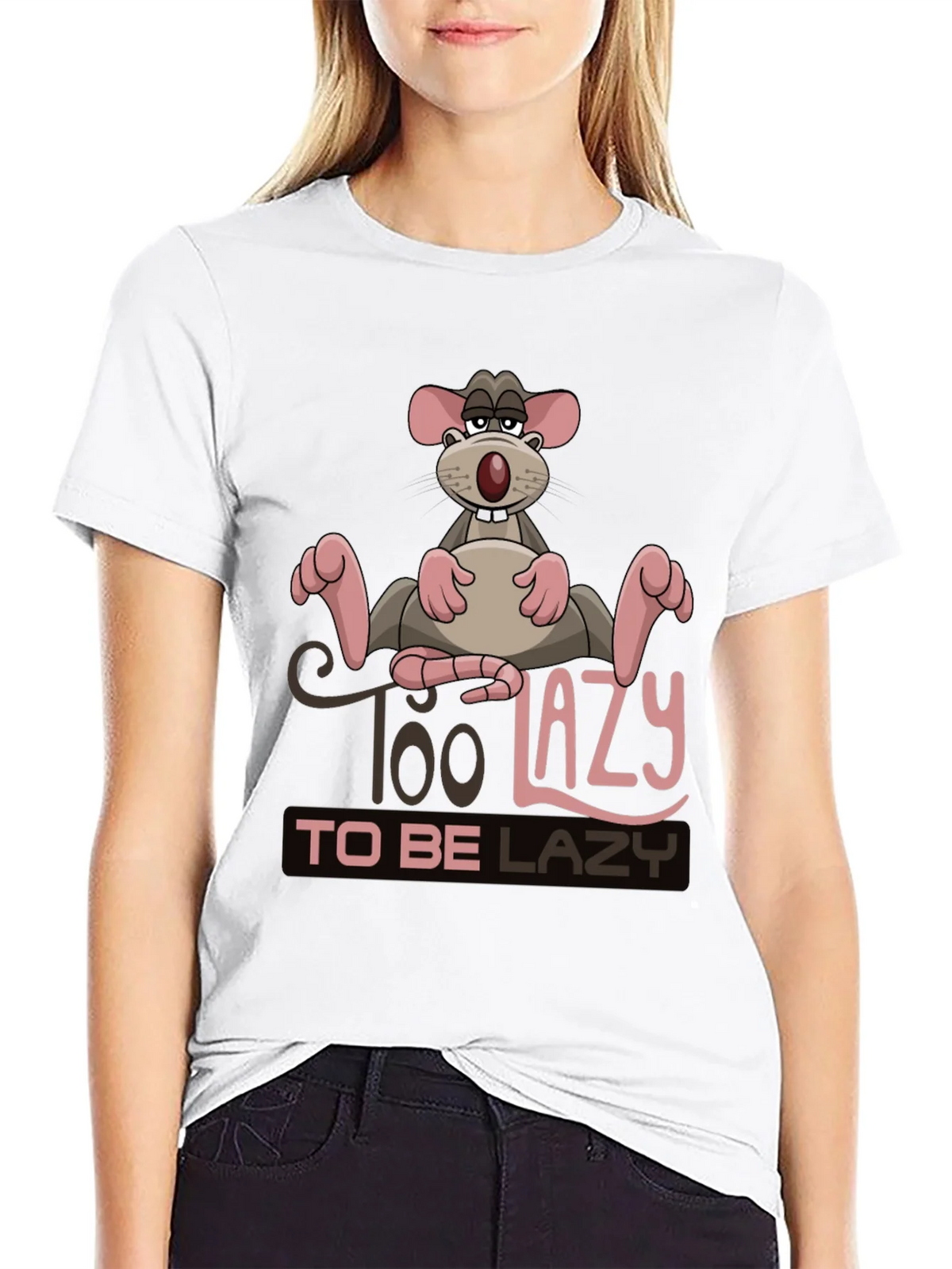 Funny Too Lazy Rat Graphic T-Shirt product image 8