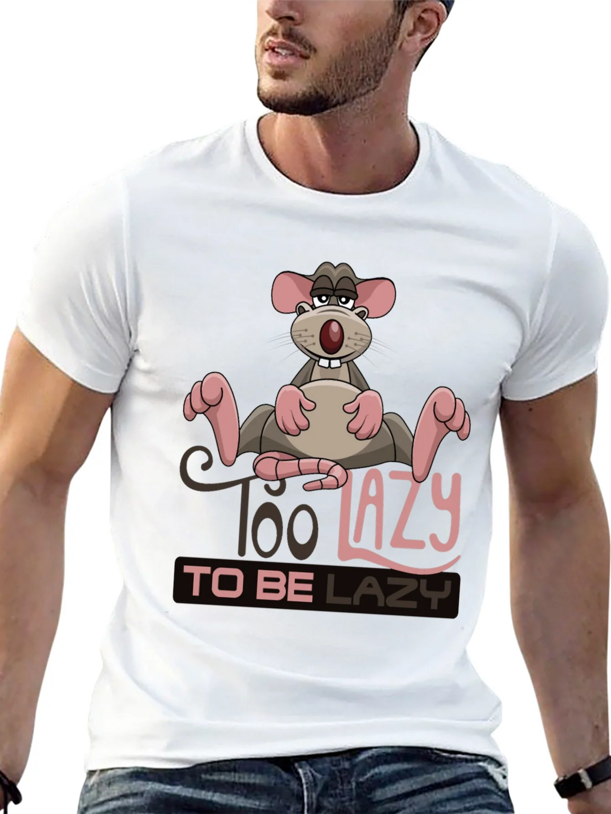 Funny Too Lazy Rat Graphic T-Shirt product image 12