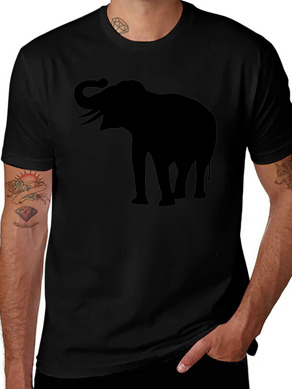 Elephant Silhouette T-Shirt - Black product image 1