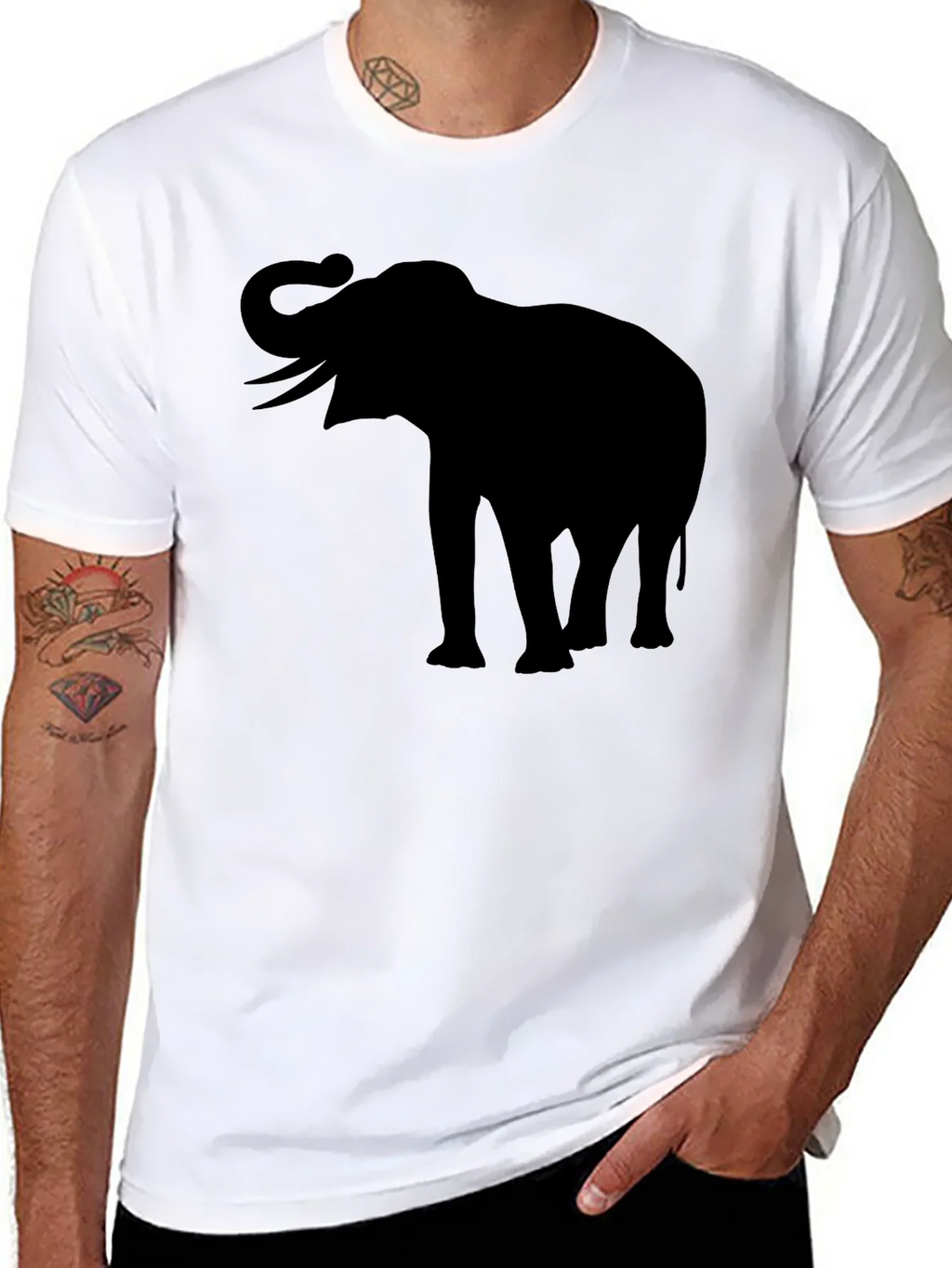 Elephant Silhouette T-Shirt - Black product image 7