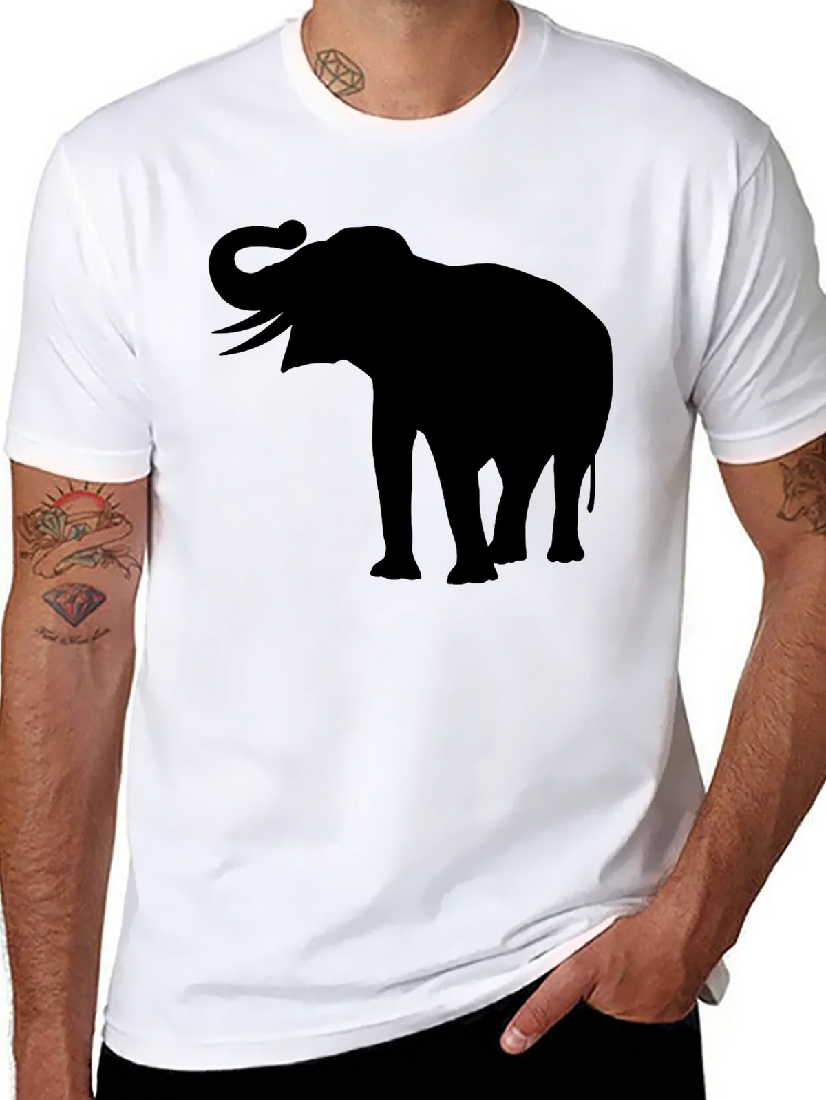 Elephant Silhouette T-Shirt - Black product image 7