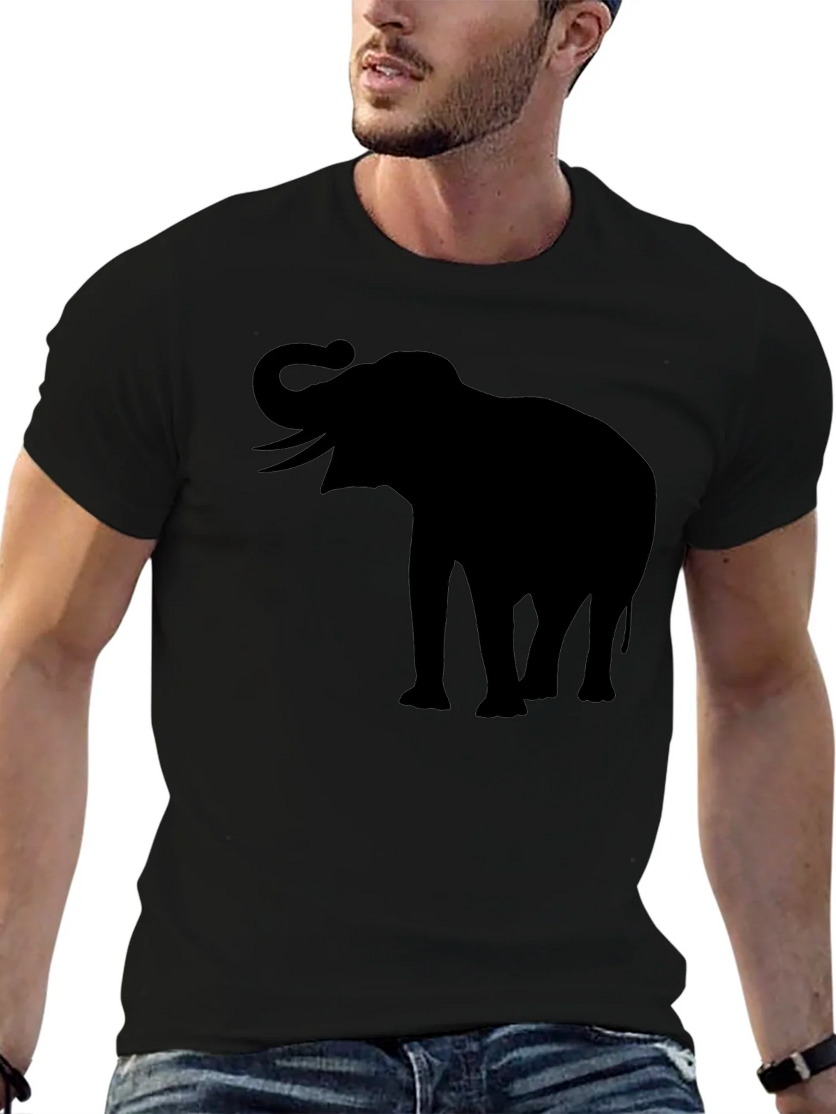 Elephant Silhouette T-Shirt - Black product image 6