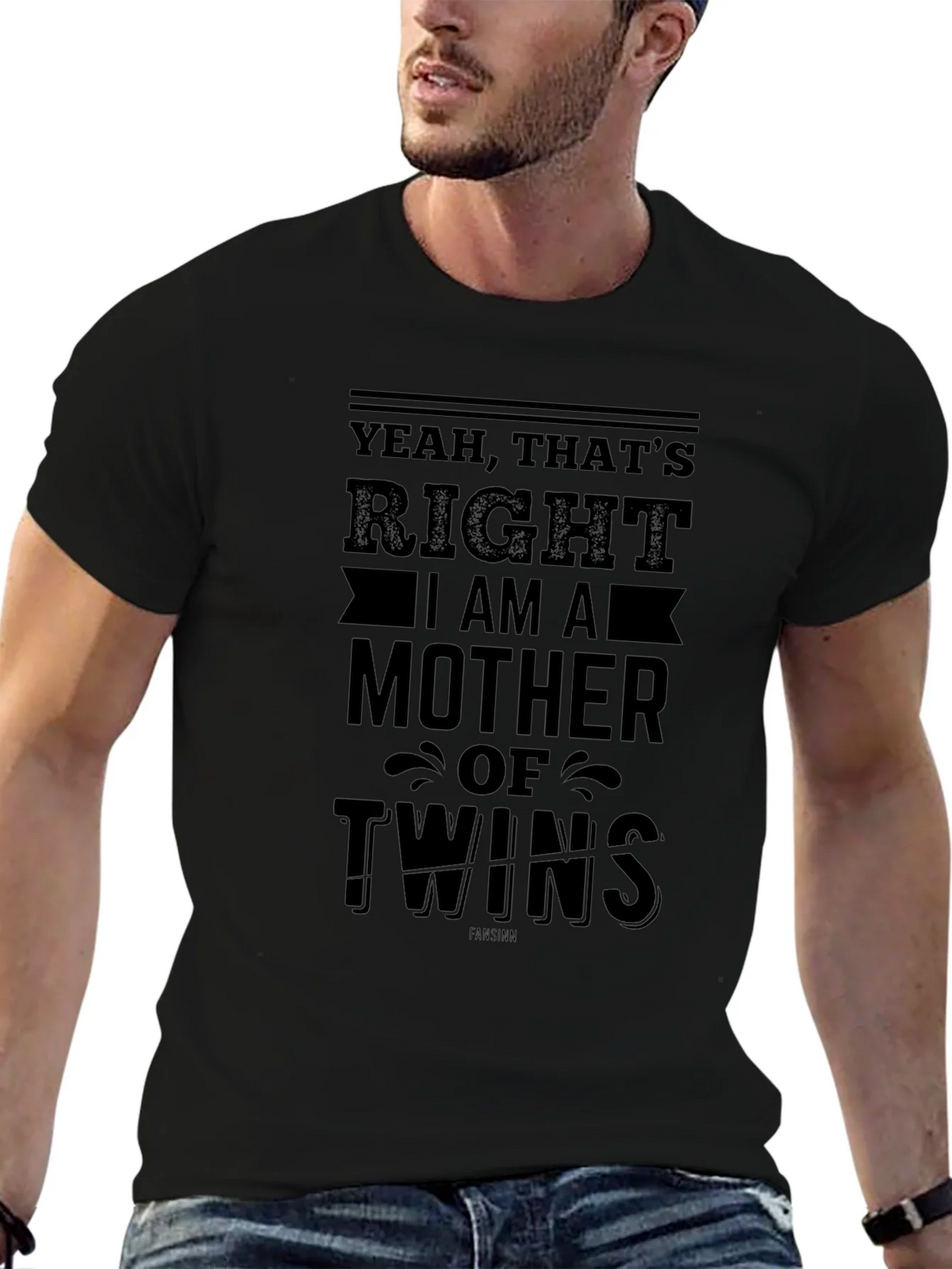 Mother of Twins Black T-Shirt product image 4