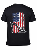 Excavator American Flag Mens T-Shirt product image 1