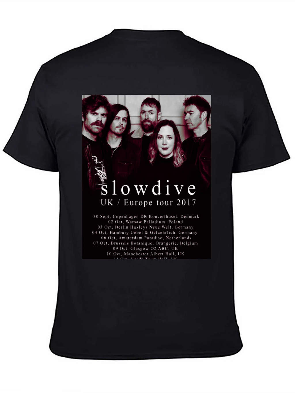 Slowdive UK/Europe Tour 2017 Black T-Shirt product image 4