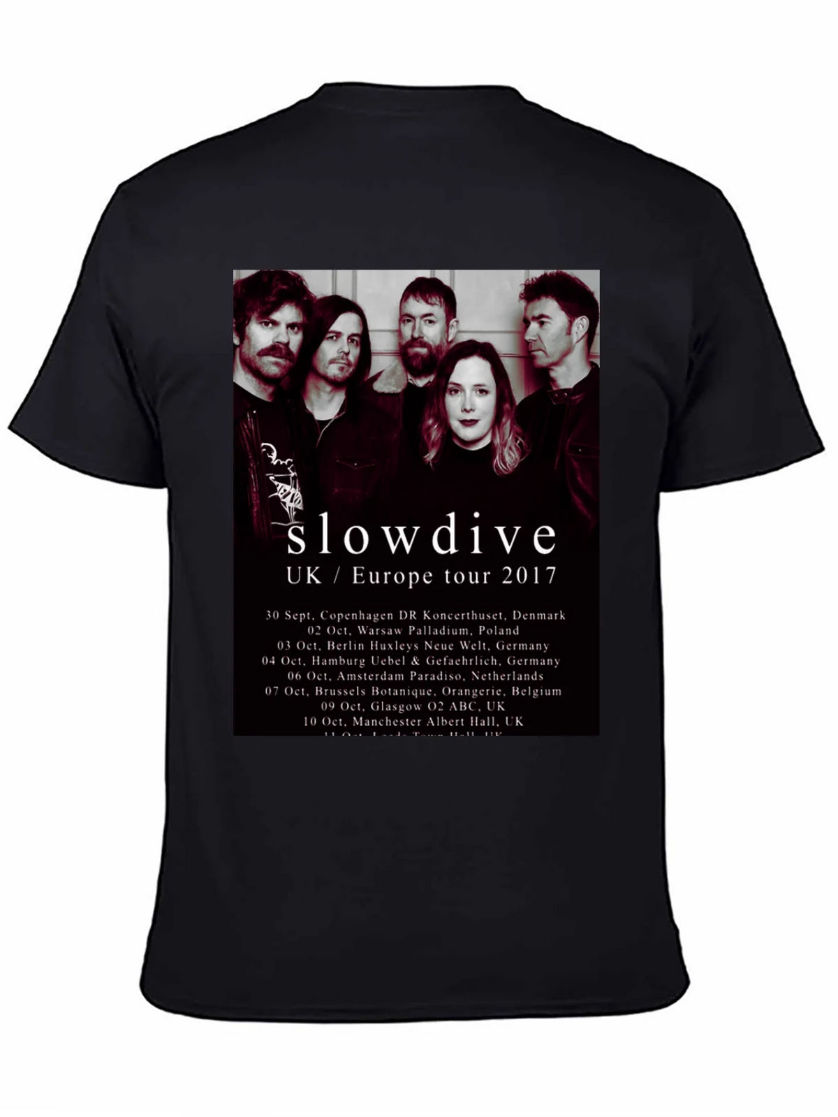 Slowdive UK/Europe Tour 2017 Black T-Shirt product image 4