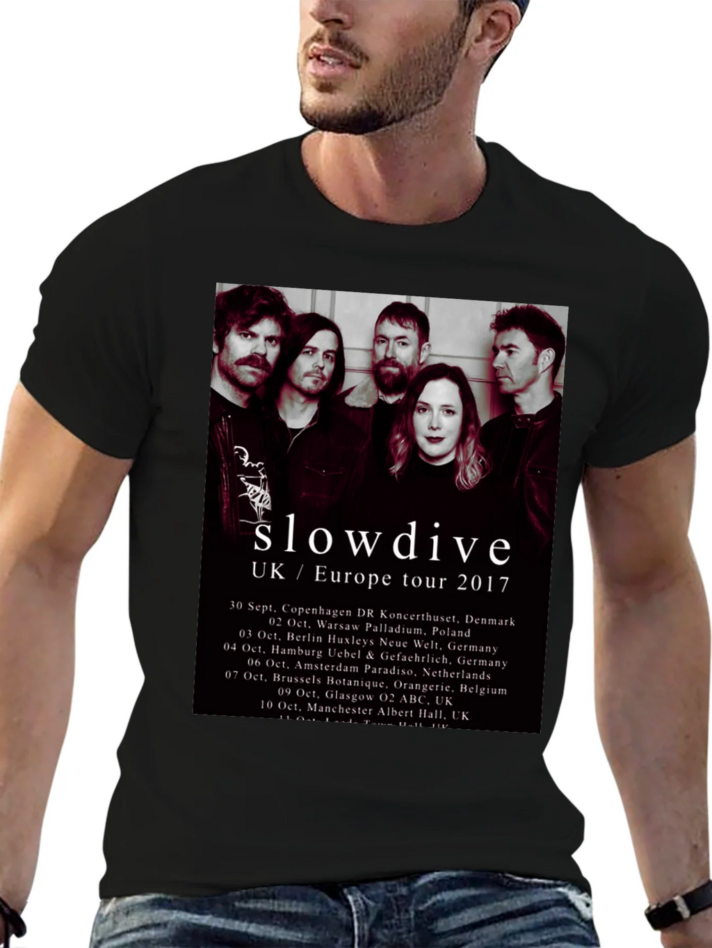Slowdive UK/Europe Tour 2017 Black T-Shirt product image 6