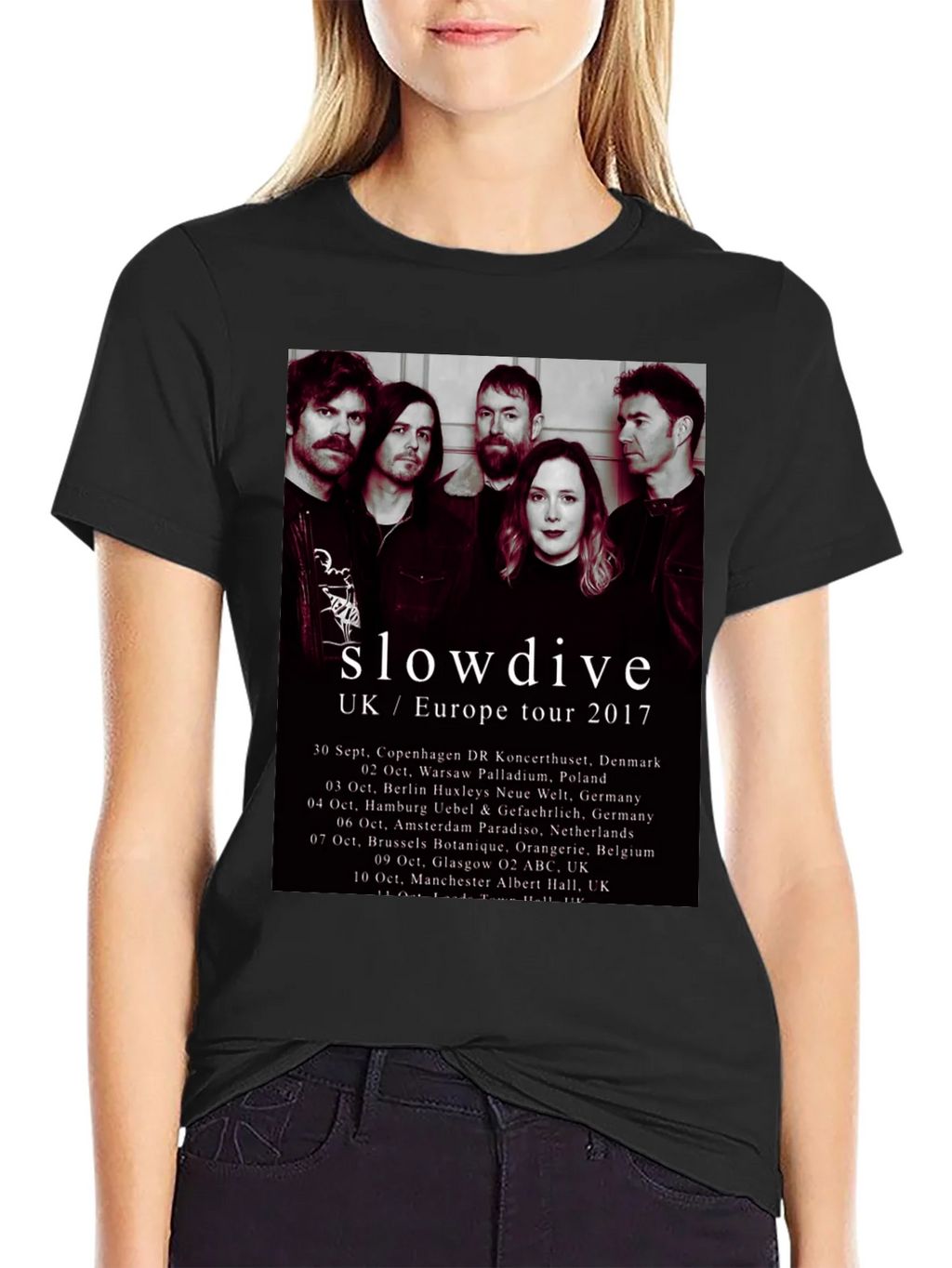 Slowdive UK/Europe Tour 2017 Black T-Shirt product image 2