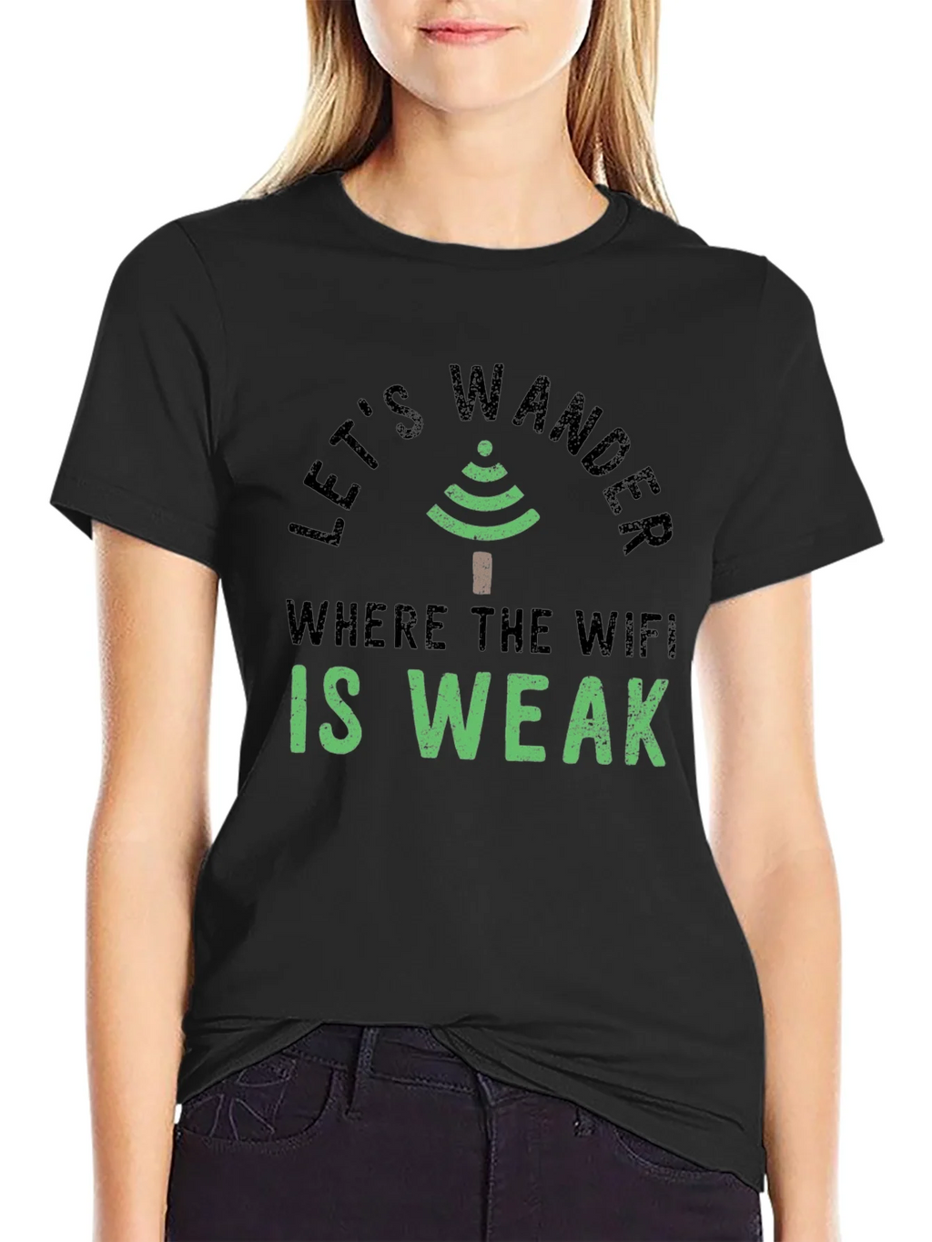 Lets Wander Where the Wifi is Weak Graphic Tee product image 2