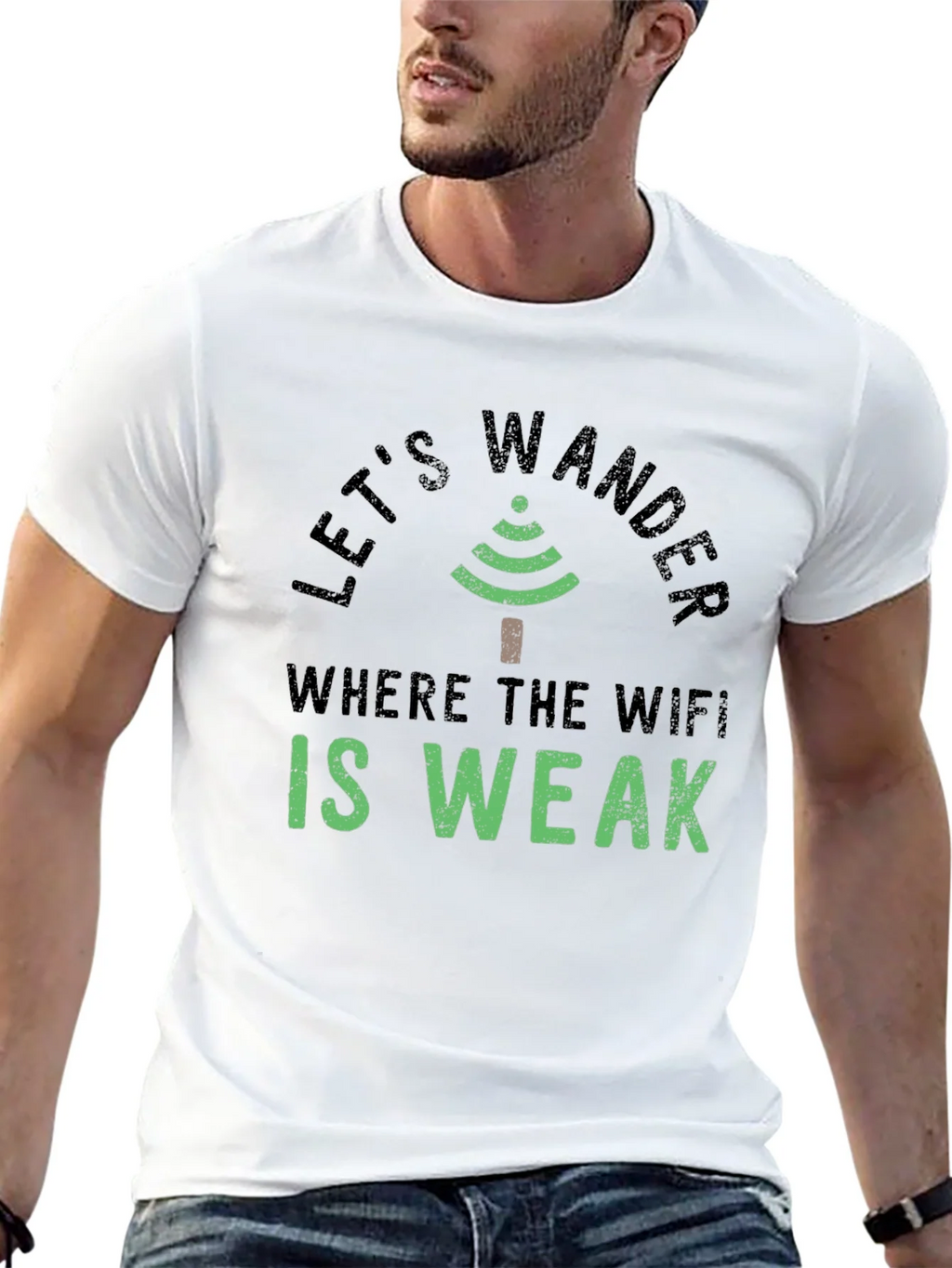 Lets Wander Where the Wifi is Weak Graphic Tee product image 12