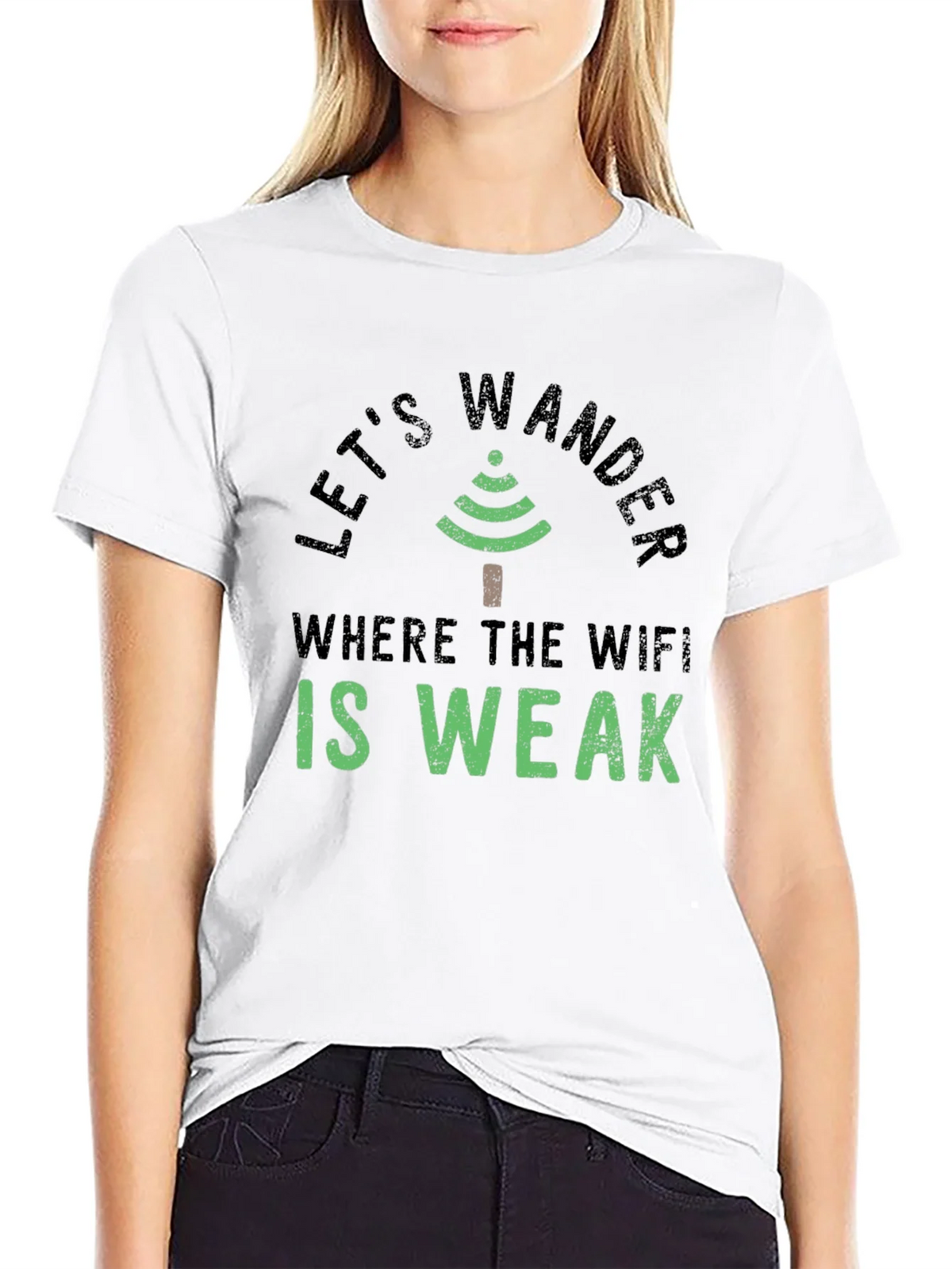 Lets Wander Where the Wifi is Weak Graphic Tee product image 8