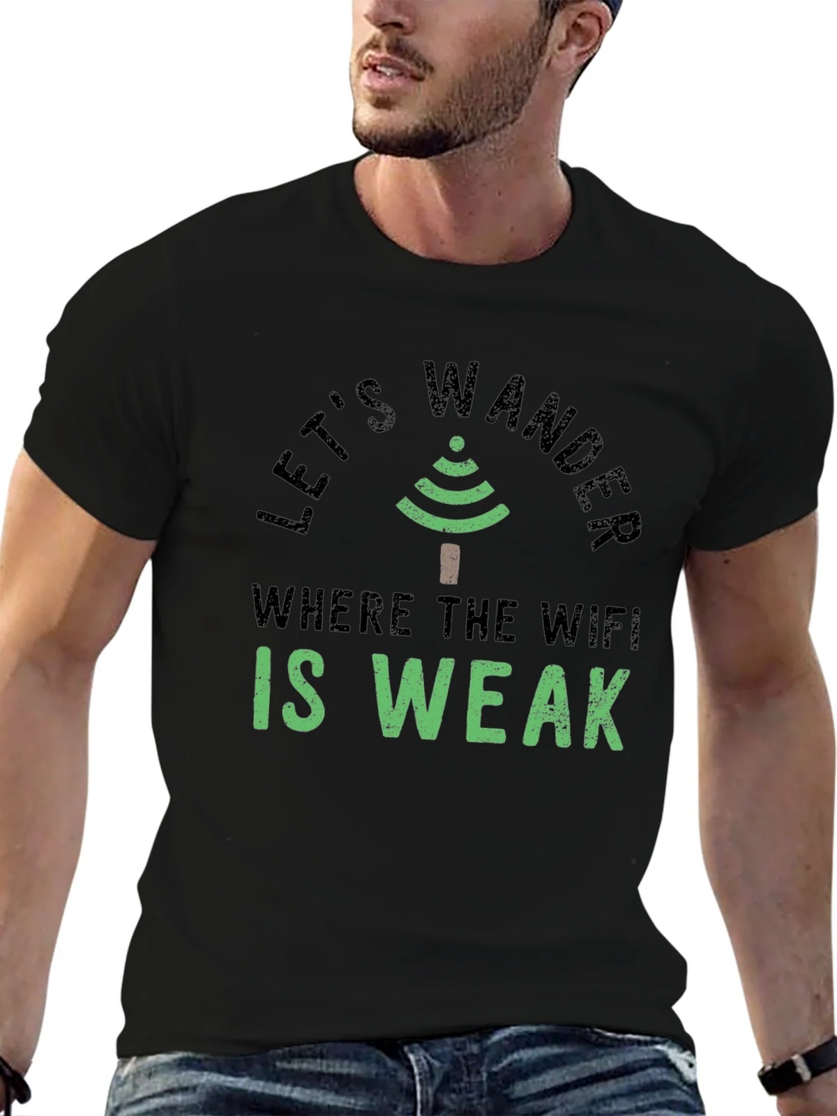 Lets Wander Where the Wifi is Weak Graphic Tee product image 6